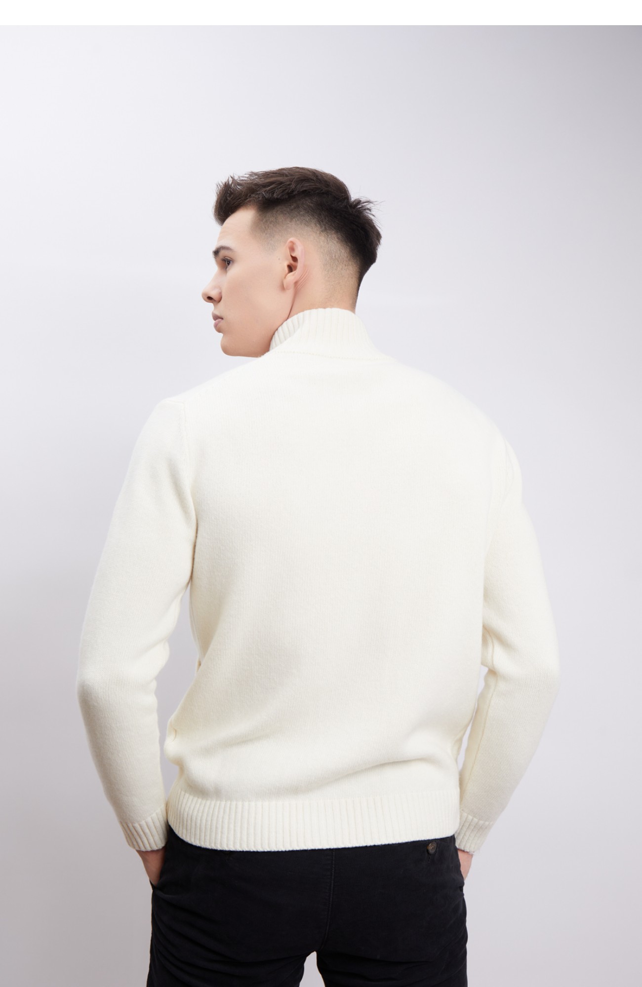 Кардиган WOOL CO Чоловічий вʼязаний білий кардиган з вовною.